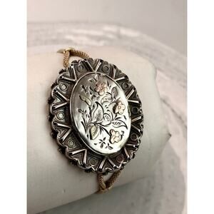 Antique Victorian Sterling Silver Bracelet Vintage Watchband